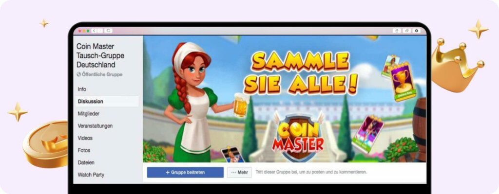 CoinMaster Facebook Tauschgruppe