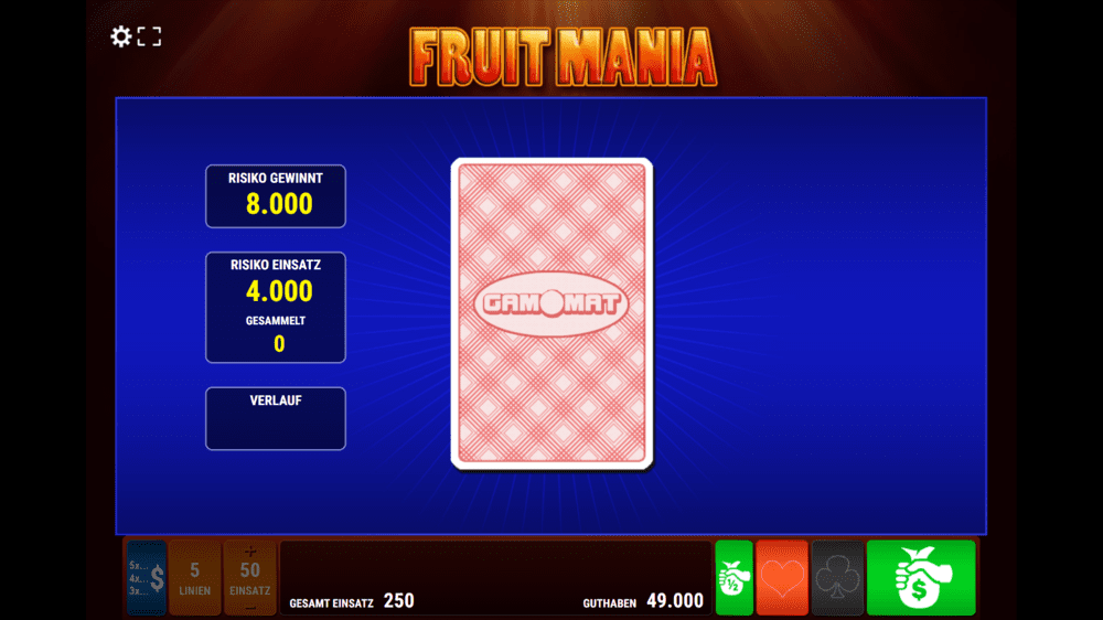 Fruit Mania Gambling Funktion