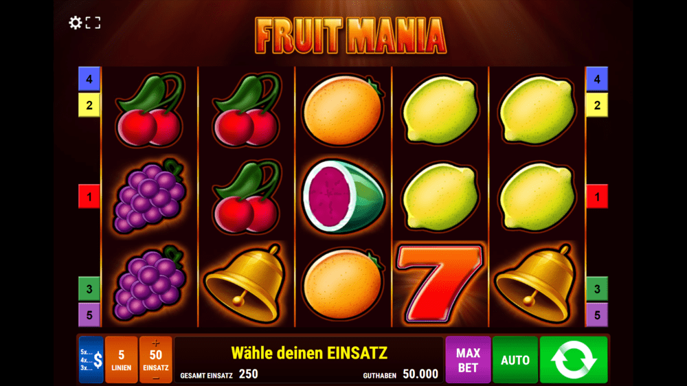 Fruit Mania Startbildschirm