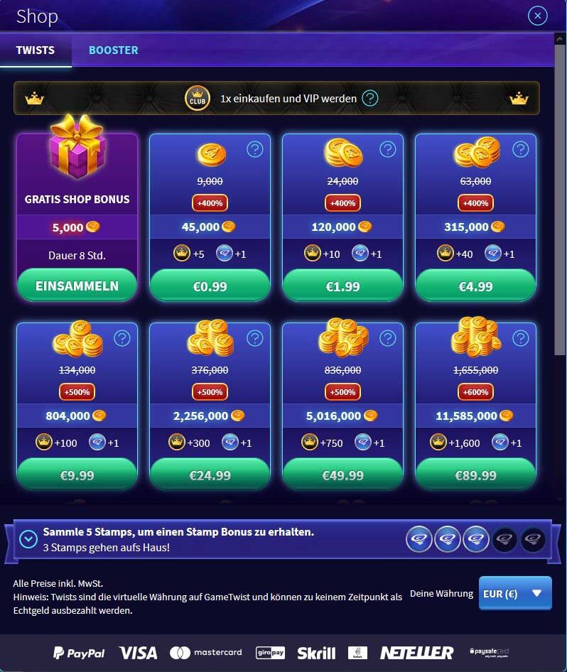 Gametwist - Shop