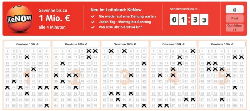 KeNow Tippschein bei Lottoland