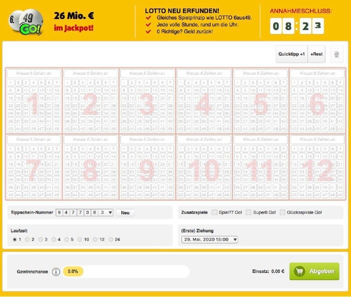 LOTTO Go! Lottoschein