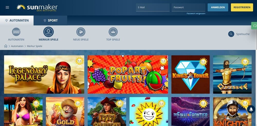 Sunmaker Merkur Spiele