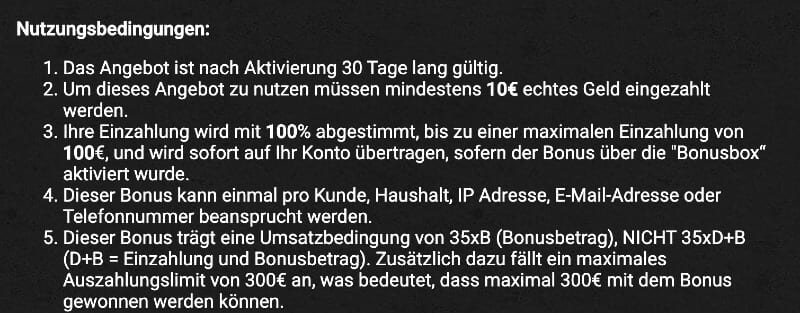 Umsatzbedingungen des Willkommensbonus bei Elcarado