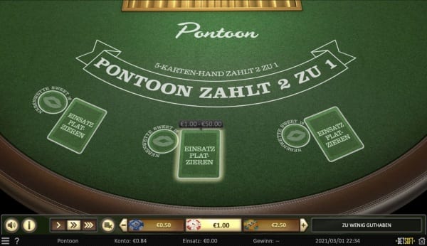 Pontoon Blackjack bei Slotwolf