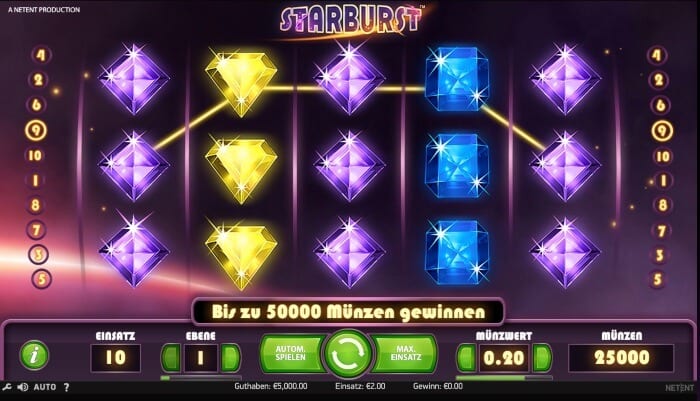 Slot Starburst , Freispiele ohne Einzahlung bei Casiplay