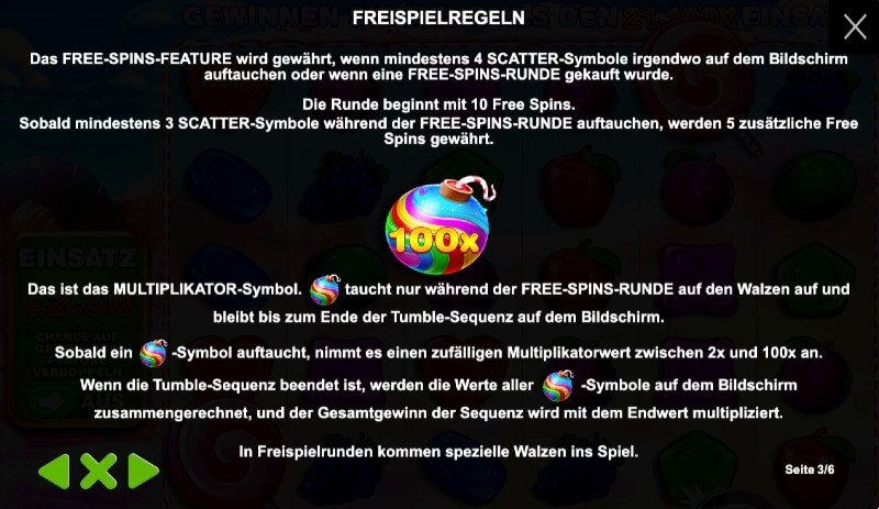 Sweet Bonanza Freispiel-Funktion