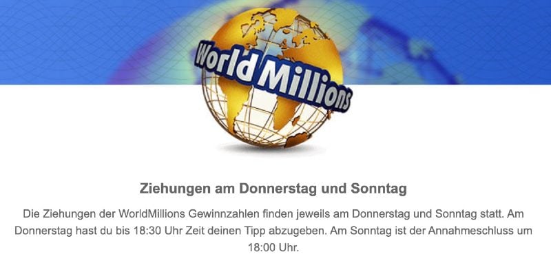 Annahmeschluss von World Millions