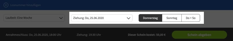 WorldMillions bei Lottohelden – Datum wählen